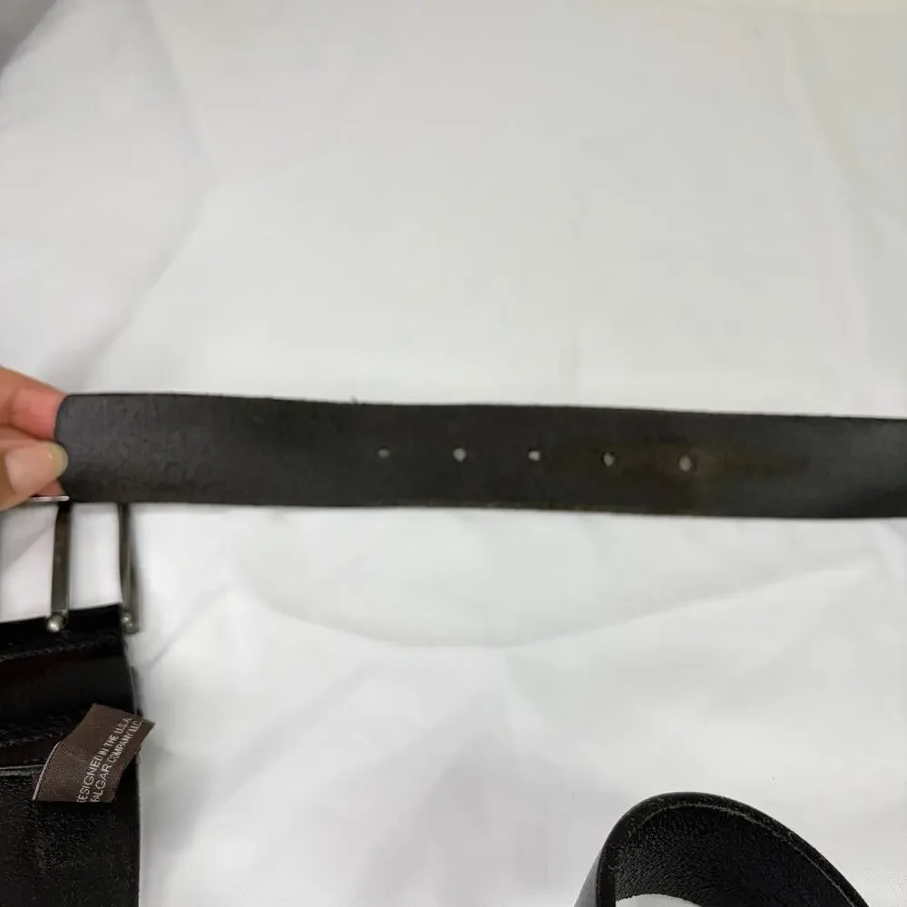 Trafalgar Carrollton Black Italian Leather Waist Belt Men’s Size 42 Made Italy